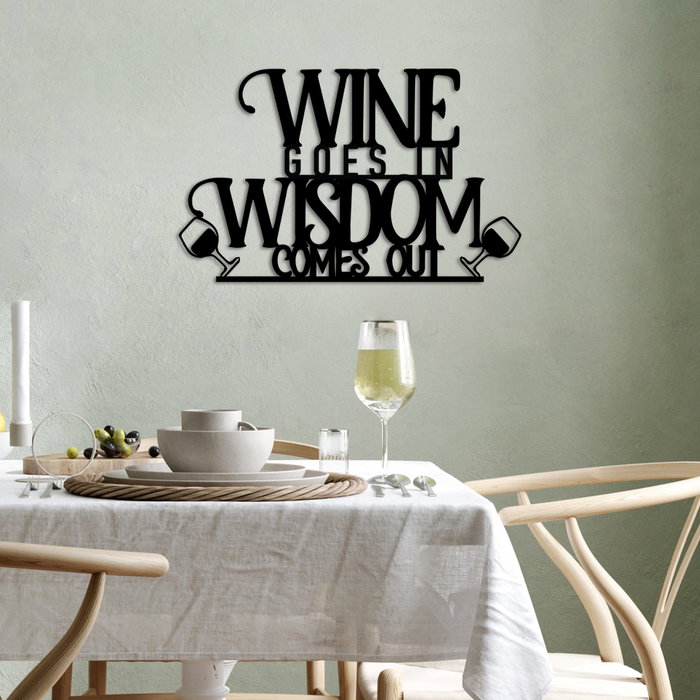 Wallity Wine Wisdom Escultura de Pared de Metal Negra Wallity Wine Wisdom Escultura de Pared de Metal Negra